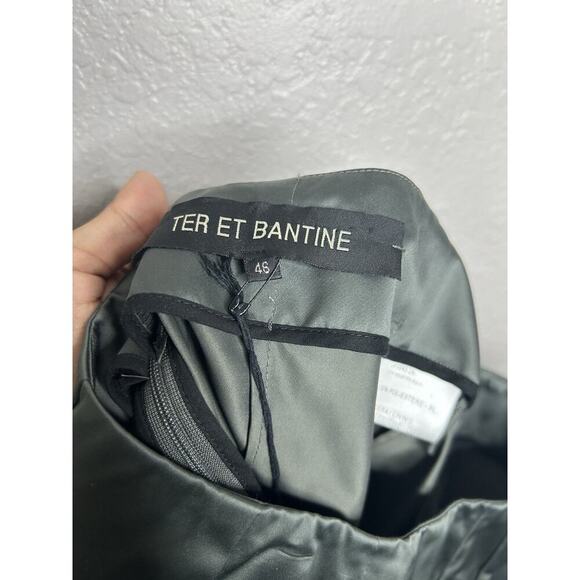 Ter Eat Bantine Gray A Line Skirt Zip Pockets Italian Size 46 US 10 New Designer - Picture 8 of 13